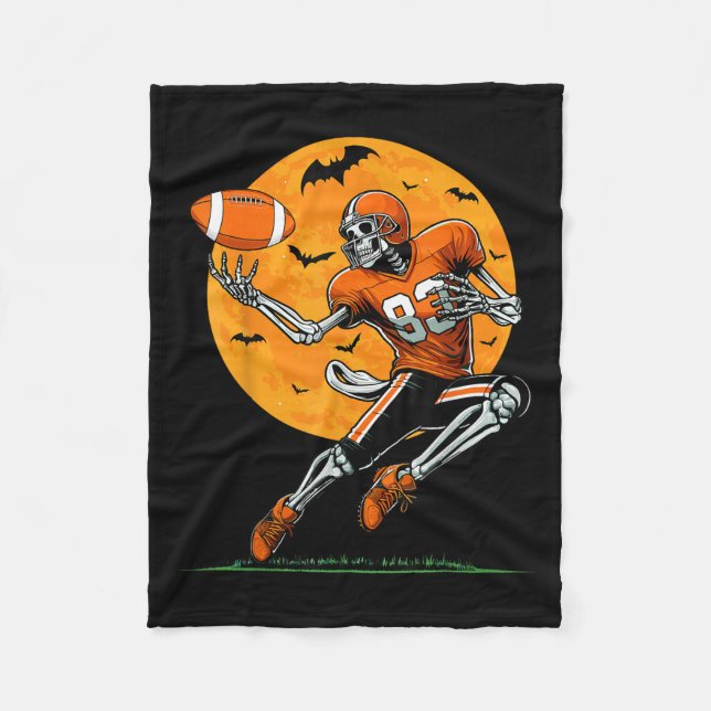 Couverture Polaire American Football Skeleton Boys Halloween Football (Devant)