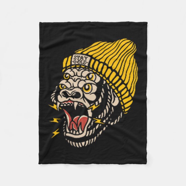 Couverture Polaire American Traditionnel Tattoo Gorilla Alternative O (Devant)