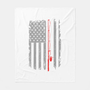 Couverture Polaire American US Flag Fishing Rod Fishing Angler Fishin