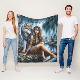 Couverture Polaire Amérindiens et loups partagent la lune