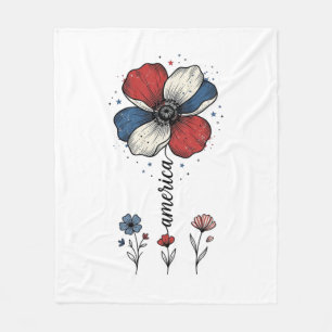 Couverture Polaire Amérique Floral Patriotique Vintage Vector Design_