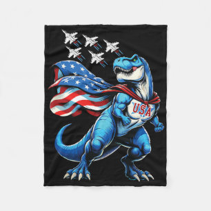 Couverture Polaire Amerisaurus T-rex Patriote Garçons Fille 4 Juillet