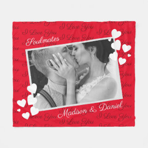 Couverture Polaire Ames sœurs Je t'aime Photo personnalisée Romantiqu
