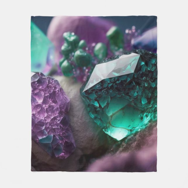 Couverture Polaire Amethyst Jewel Emerald Crystals Rug (Devant)