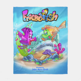 Couverture Polaire AmiPoisson mignon poisson caricature poisson Blanc