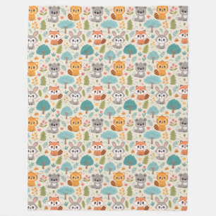 Couverture Polaire Amis Animaux Mignons Motif Sans Couture – Enfant J