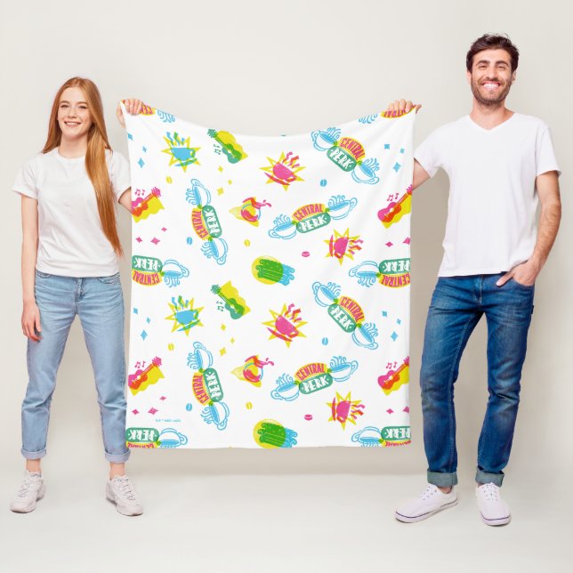 Couverture Polaire AMIS™ | Central Perk Neon Motif (En situation)