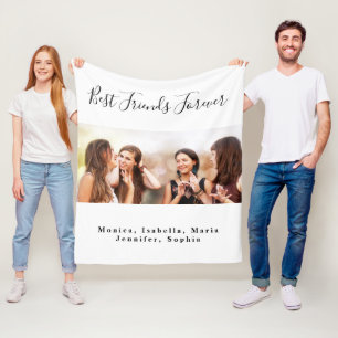 Couverture Polaire Amis pour toujours BFF nom photo blanc