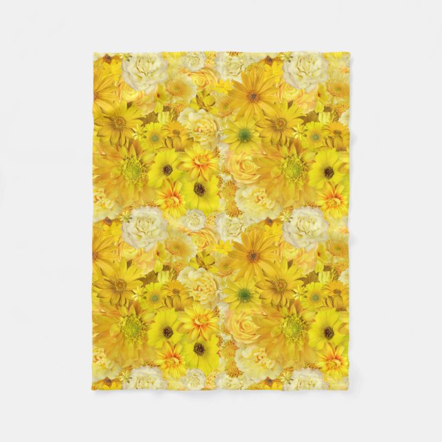 Couverture Polaire Amitié des roses jaunes Bouquet Gerbera Daisy (Devant)