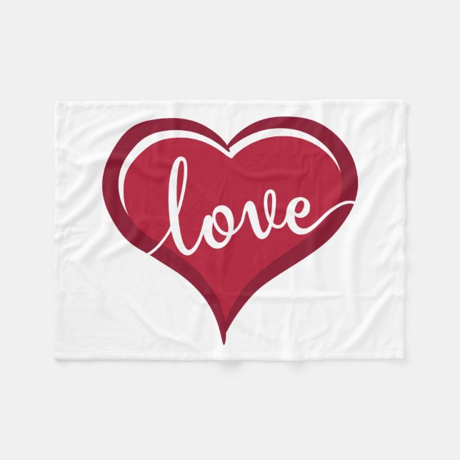 Couverture Polaire amour dans les valentines cardiaques (Devant (Horizontal))