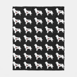 Couverture Polaire Amour de border collie