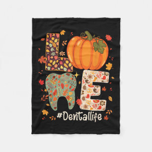 Couverture Polaire Amour de la vie dentaire Citrouille Dentiste d'aut