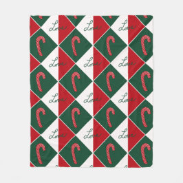 Couverture Polaire Amour et Canne de Bonbon