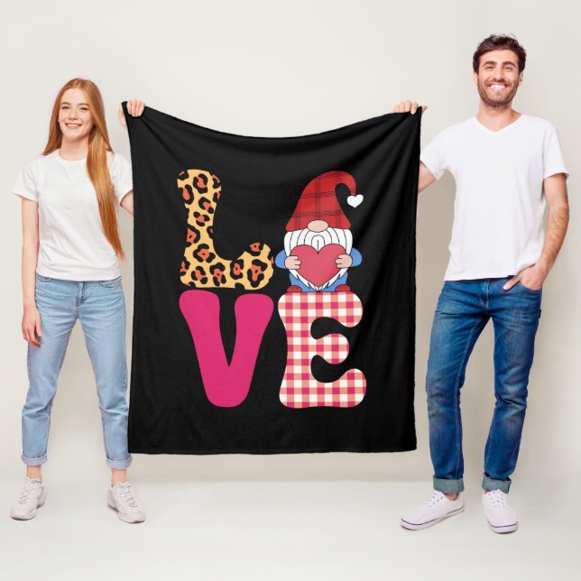 Couverture Polaire Amour Gnome Valentines Jour Buffalo Rouge Plaid Le (En situation)