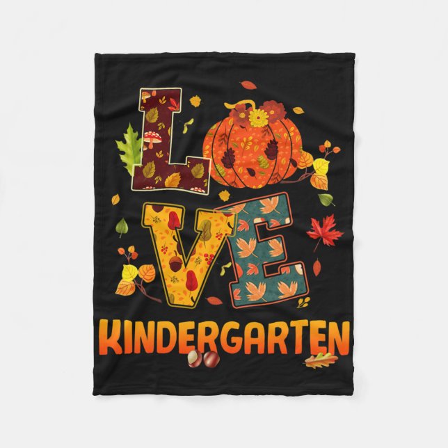 Couverture Polaire Amour Maternelle Enseignant Cadeau Automne Et Auto (Devant)