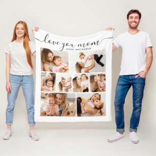 Couverture Polaire Amour Moderne Toi Maman/Maman/Maman 8-Photo Collag