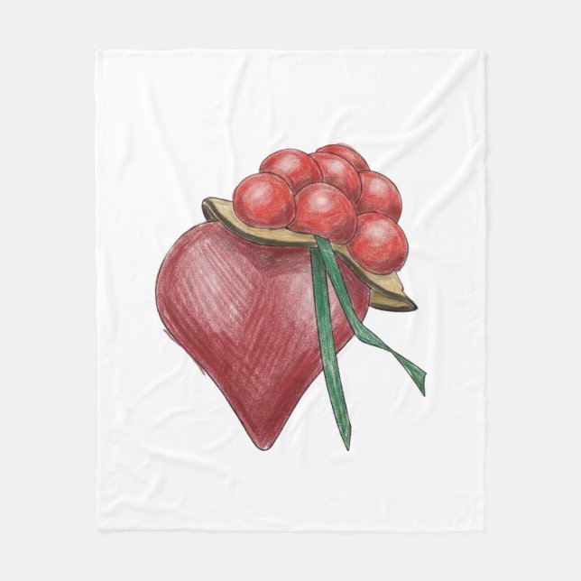 Couverture Polaire Amour noir (Devant)