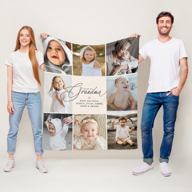 Couverture Polaire Amour personnalisé écrit à la main Vous Grand-mère (En situation)
