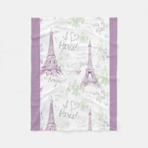 Couverture Polaire Amour personnalisé Paris de l'ouatine Blanket/I