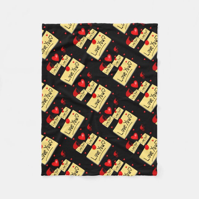 Couverture Polaire amour u black zazzé nouveau (Devant)