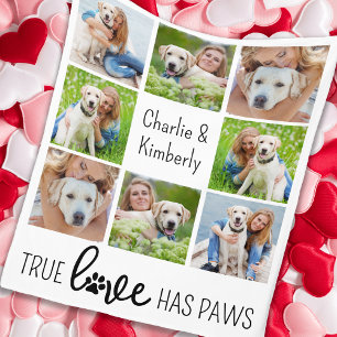Couverture Polaire Amour Vrai Amoureux des Chiens Personnalisé Collag