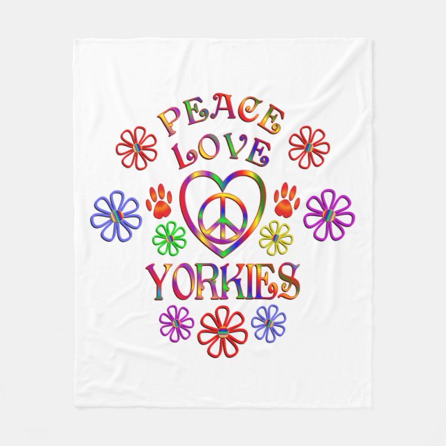 Couverture Polaire Amour Yorkies de paix (Devant)
