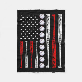 Couverture Polaire Amoureux de baseball Drapeau américain Fête de l'i