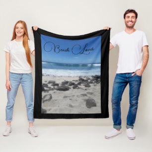 Couverture Polaire Amoureux de la plage aux roches de lave de l'océan