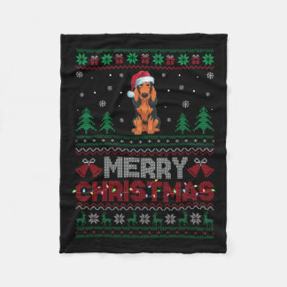 Couverture Polaire Amoureux de les chiens de la chaîne Santa Hat Chri