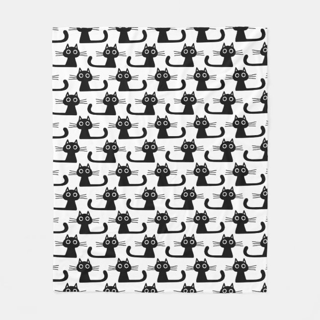 Couverture Polaire Amoureux des chats noir mignon d'animal familier (Devant)