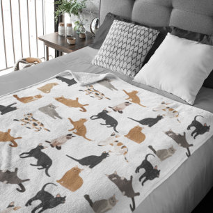 Couverture Polaire Amoureux des chats Patten Fun Imprimer