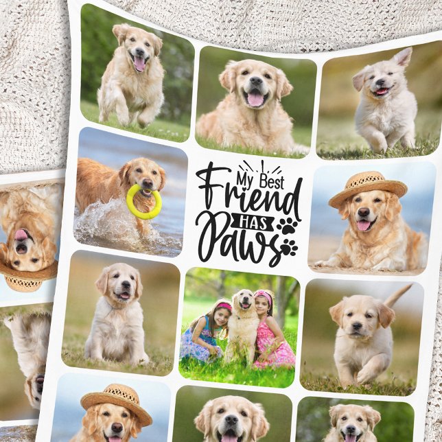Couverture Polaire Amoureux des chiens 11 Photo Collage Best Friend H (Créateur téléchargé)