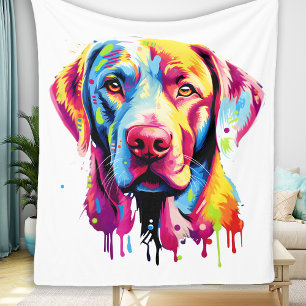 Couverture Polaire Amoureux des chiens coloré Retro Labrador Retrieve