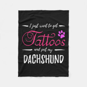 Couverture Polaire Amoureux des chiens Dachshund Tattoo Chemise Drôle