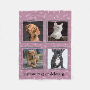 Couverture Polaire Amoureux des chiens familier personnalisé 4 Collag