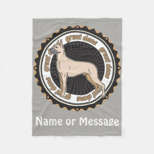 Couverture Polaire amoureux des chiens Great Dane Nom personnalisé /
