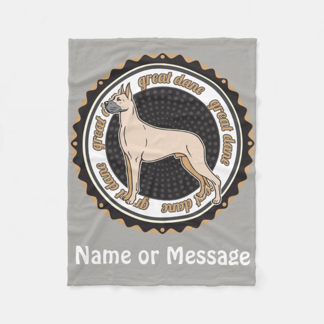 Couverture Polaire Amoureux des chiens Great Dane Nom personnalisé /  (Devant)