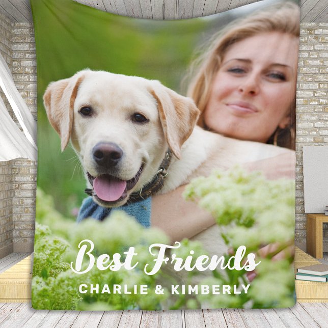 Couverture Polaire Amoureux des chiens Meilleurs amis Personnalisé An (Créateur téléchargé)