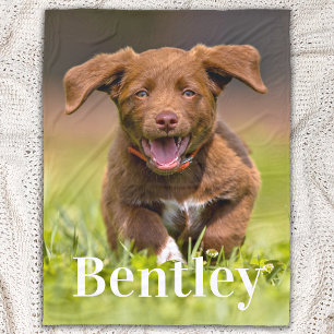 Couverture Polaire Amoureux des chiens Personnalisé Cute Puppy Pet Ph