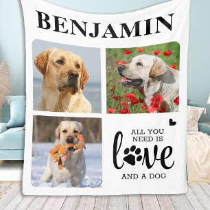 Couverture Polaire Amoureux des chiens personnalisé pour animaux de c