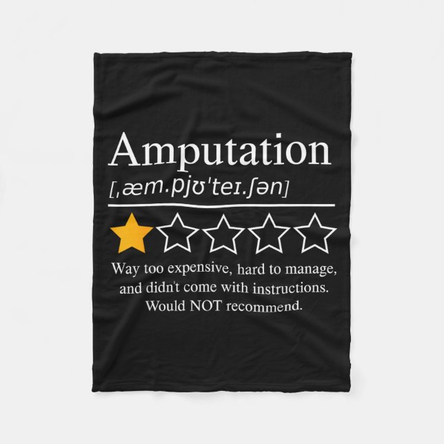 Couverture Polaire Amputation Amputee Funny Prosthetic Leg Arm Recove (Devant)
