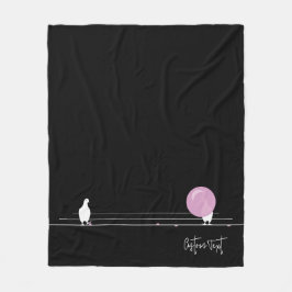 Couverture Polaire Amusant Bubblegum Birds on a Wire Black