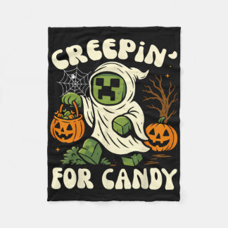 Couverture Polaire Amusant Halloween Gamer Pixel Kids Boy Creepin' Fo