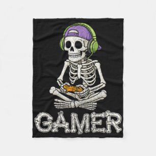 Couverture Polaire Amusant Joueur Squelette Joueur Ado Jeu vidéo