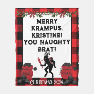 Couverture Polaire Amusant Joyeux Krampus personnalisé Noël