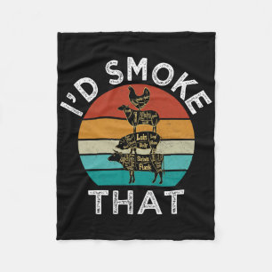 Couverture Polaire Amusant Retro Bbq Party Fumeur Chef Papa Cadeau J’