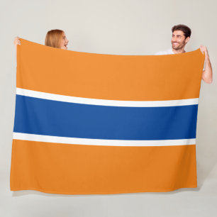 Couverture Polaire Amusant Sportif Profond Bleu Gras Orange Blanc Ray