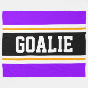 Couverture Polaire Amusants Large Bright Violet Noir GOALIE Stripes d