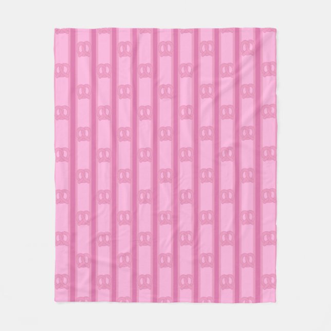 Couverture Polaire Amuse-gueule rose fantaisie Bretzel (Devant)