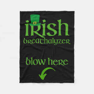Couverture Polaire Analyseur d'haleine irlandais drôle de boisson de